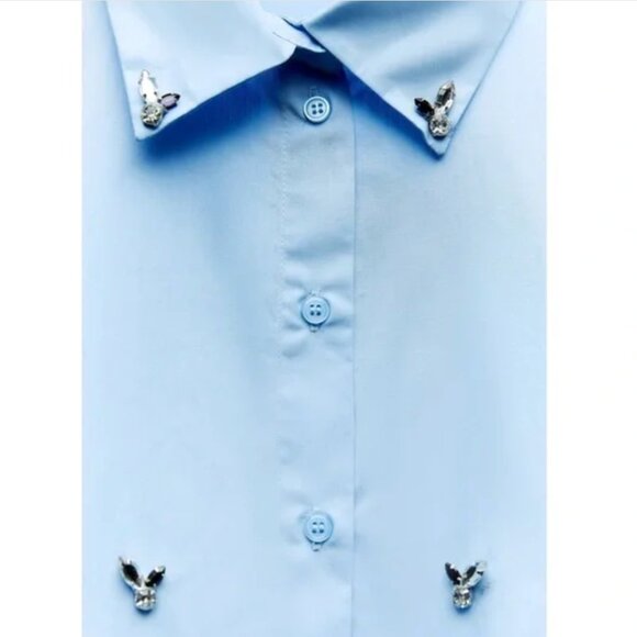 Zara Jewel Poplin Shirt - Picture 5 of 13